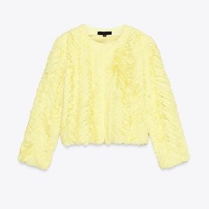 Zara Soft Yellow Ruffled jacket